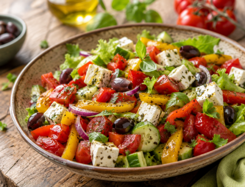 Šarena letnja salata sa pečenim paprикама i feta sirom